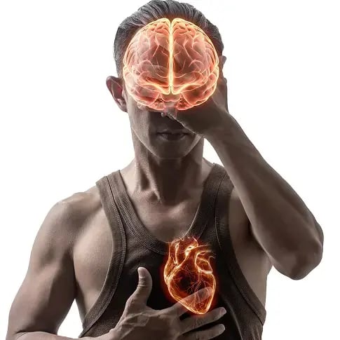 Man with Glowing Brain and Hear 1