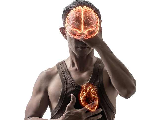 Man with Glowing Brain and Hear 1